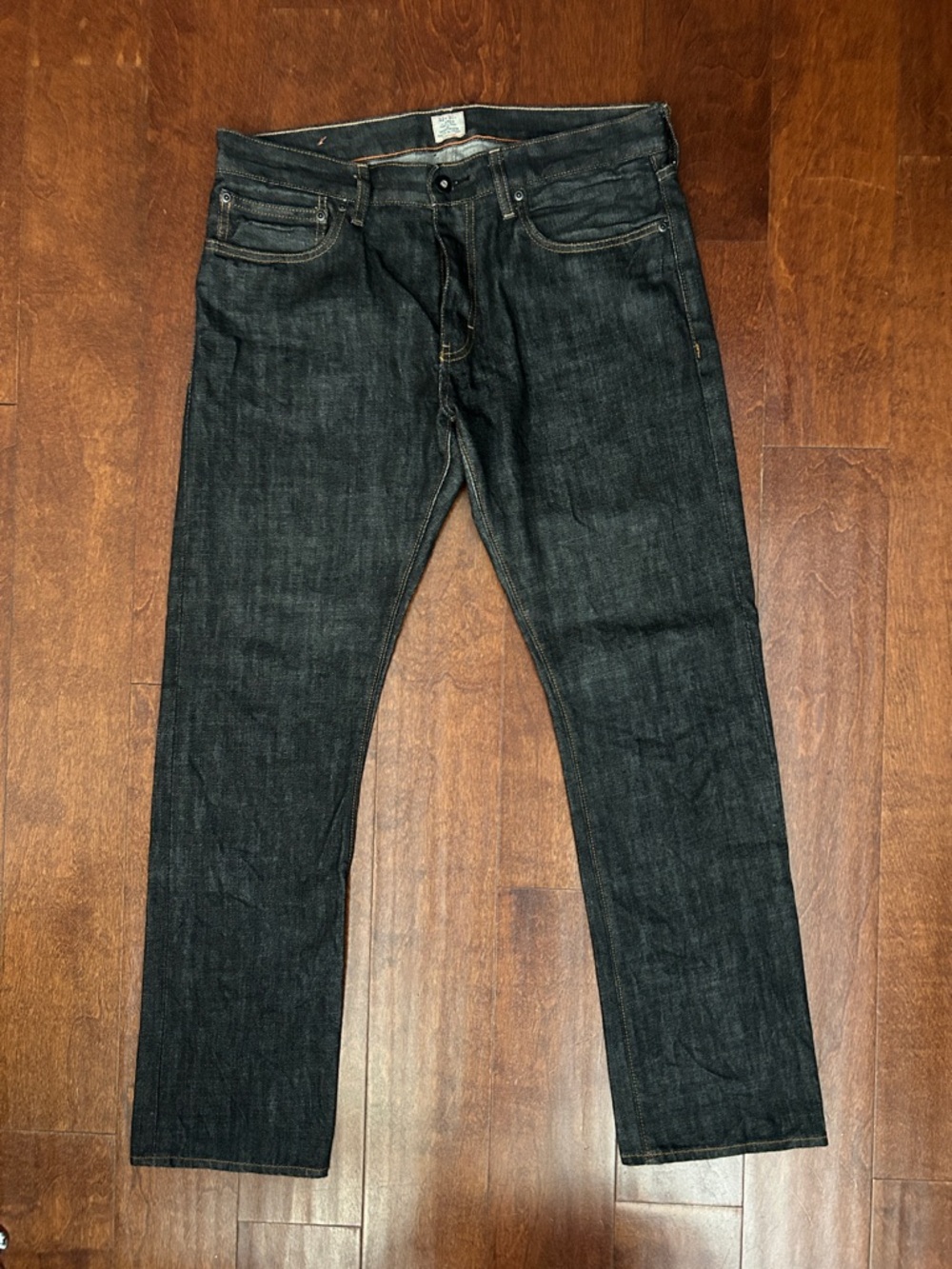 J. Crew Men’s 484 Slim Blue Denim Jeans with Contrast Stitching, Size 32W 30L